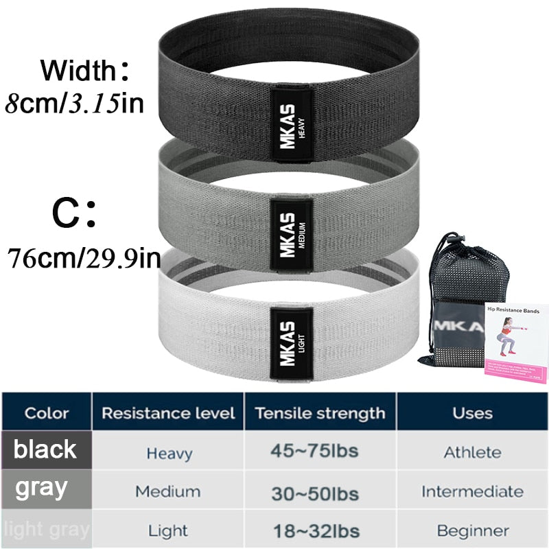 Yoga Resistance Booty Band Home Workout MKAS 3PCS Fitness™️