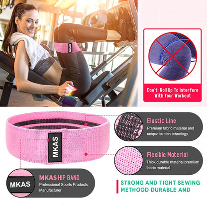 Yoga Resistance Booty Band Home Workout MKAS 3PCS Fitness™️