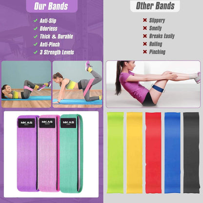 Yoga Resistance Booty Band Home Workout MKAS 3PCS Fitness™️