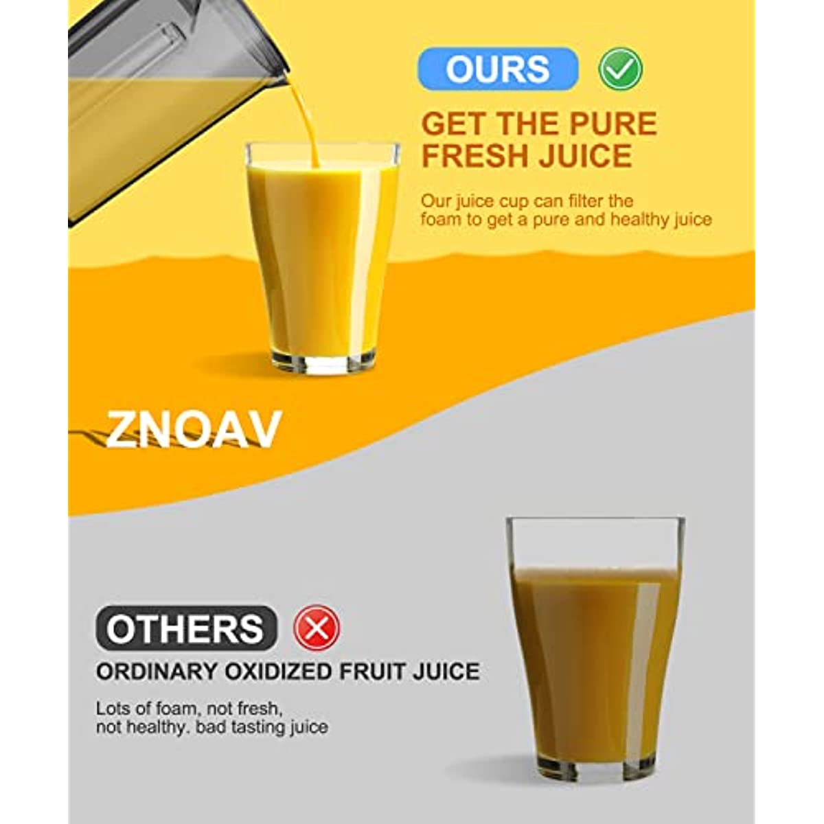 Juicer Machine ZNOAV's™️ 600W Juicer with 3.5” 3 Speeds BPA Free™️