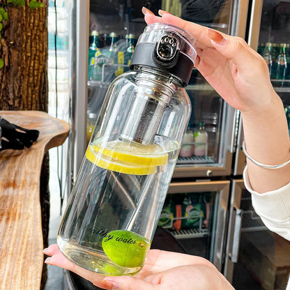 Glass Water Bottle Outdoor Travel Portable Drinking Drinkware Coffee 1000ML