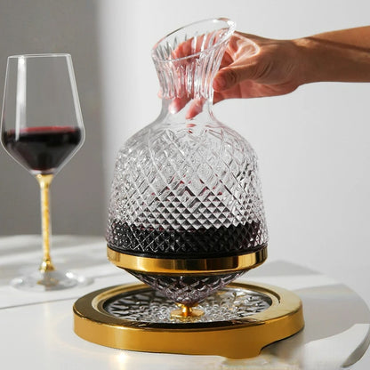 360° Rotating Wine Decanter™ Dispenser Gift Decor Art Glassware 1500ML