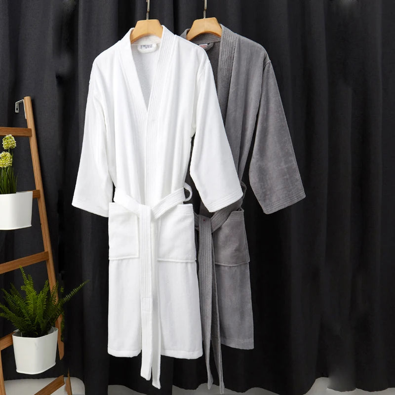 Unisex 100% Cotton Terry Bath Robe™️ Towel Kimono Dressing Gown All Seasons