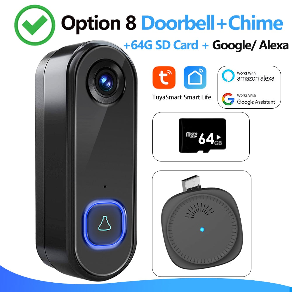 TUYA Video Doorbell WiFi  Wireless Outdoor Waterproof IP65 Alexa Google Home