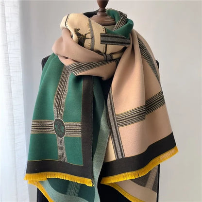 New Fashion Winter Warm Cashmere Shawl™️ Scarf for Women Horse Print Pashmina