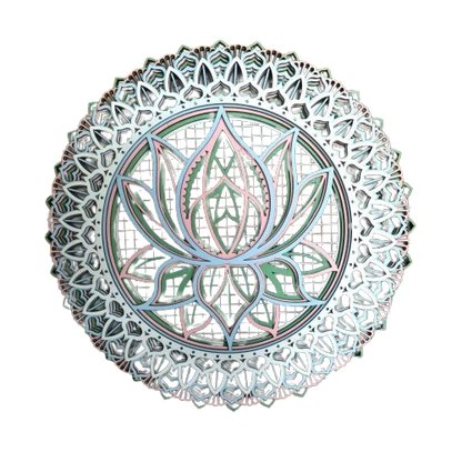 Wooden 3D Three Carvings Mandala Room Decoration Lotus Flower™