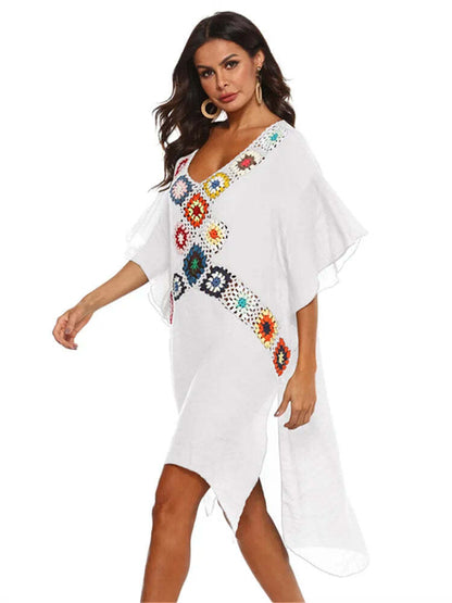 New Women Beach Dress Tunic Cover Up White Outfits Beachwear™