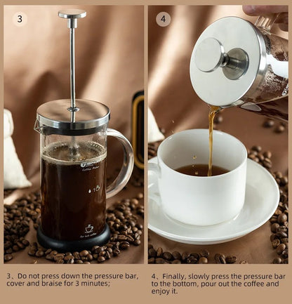 Household Coffee Powder Filter Coffee  Glass Heat Resistant French Press™