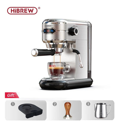 Coffee Maker Cafetera  HiBREW™️ 19 Bar Inox Semi Automatic Super Slim ESE