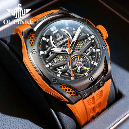 OUPINKE Automatic Mechanical Skeleton Flywheel Sport Men's Watches™