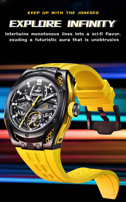 OUPINKE Automatic Mechanical Skeleton Flywheel Sport Men's Watches™