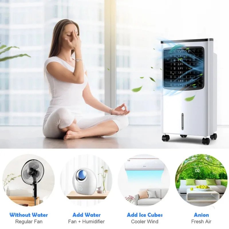 Home Office Evaporative Air Gymax™️ Conditioner Cooler Fan 3 Modes Speeds