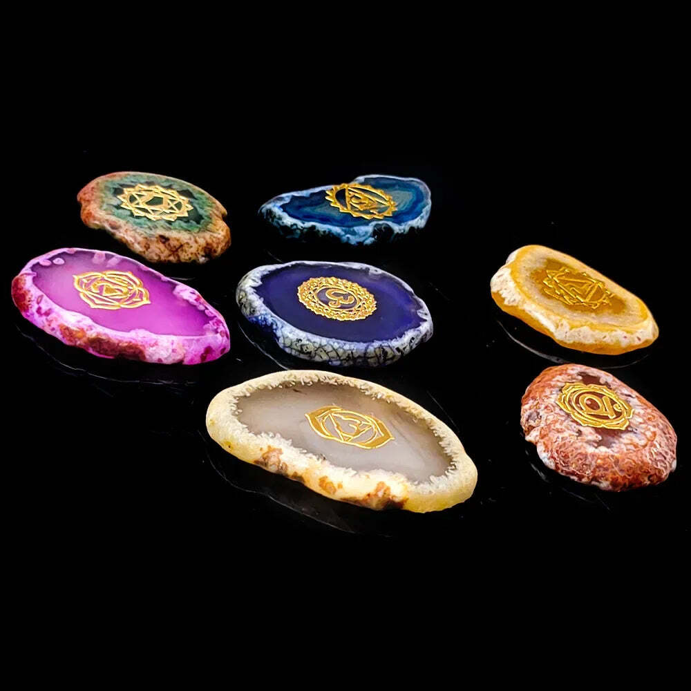 7 Chakra Set Reiki Natural Crystal Healing Energy Balance Colorful Stones™