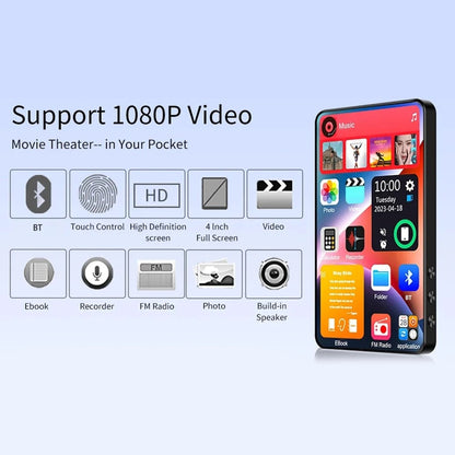 HD MP3 MP4 PlayerFull Touch Screen Bluetooth 5.2 SpeakerMusic RecordingEbook™