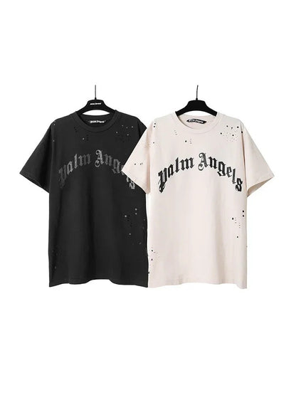 Palm Angels™ Summer Fashion Trend Ink Short-Sleeved T-Shirt Men & Women Cotton