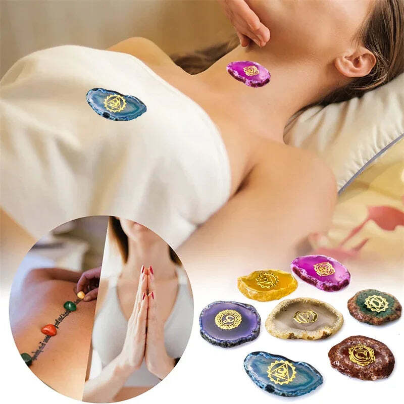 7 Chakra Set Reiki Natural Crystal Healing Energy Balance Colorful Stones™