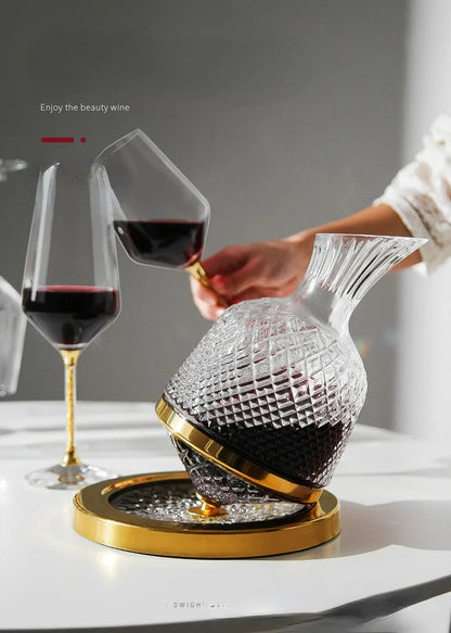 360° Rotating Wine Decanter™ Dispenser Gift Decor Art Glassware 1500ML