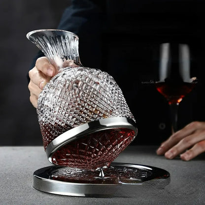 360° Rotating Wine Decanter™ Dispenser Gift Decor Art Glassware 1500ML