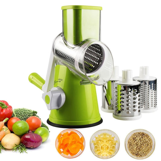 LMETJMA Manual Rotary Vegetable Slicer™️ Cutter 3 Sharp Stainless Steel